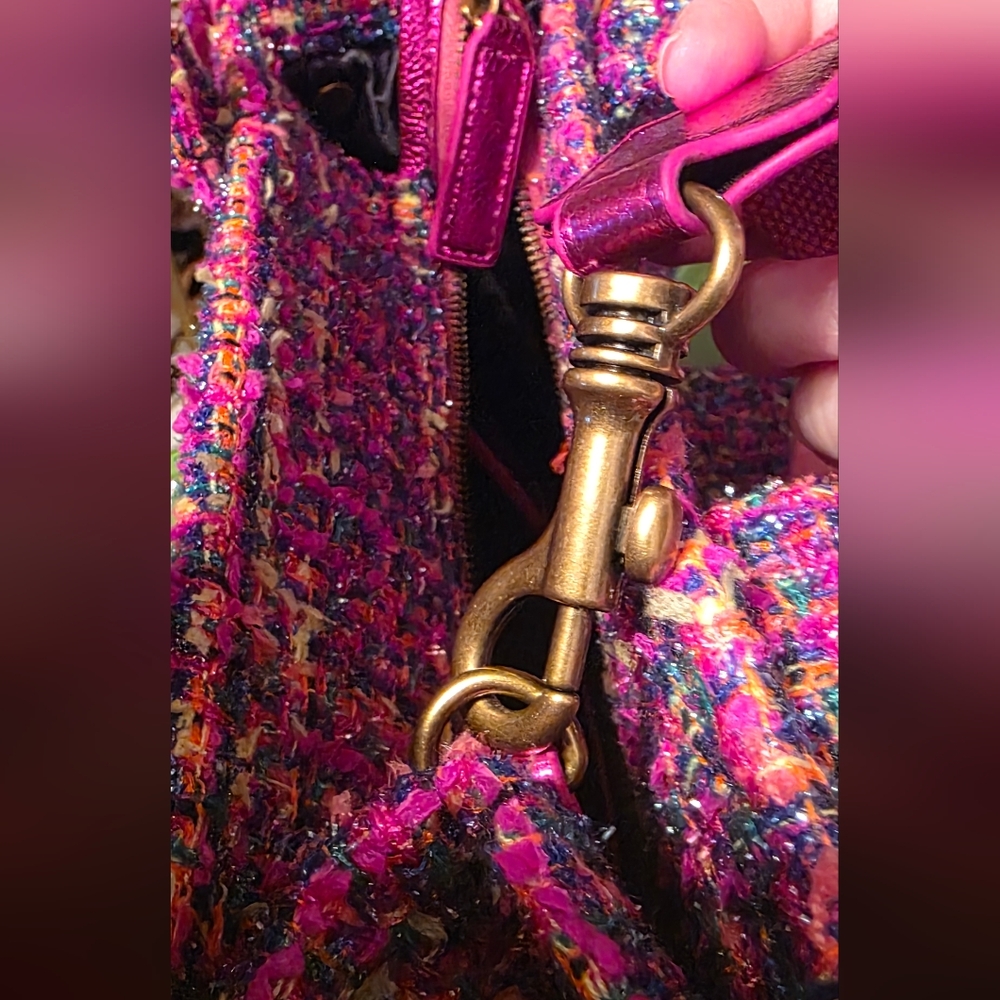 Kurt Geiger Pink Tweed Bag - Picture 8 of 11